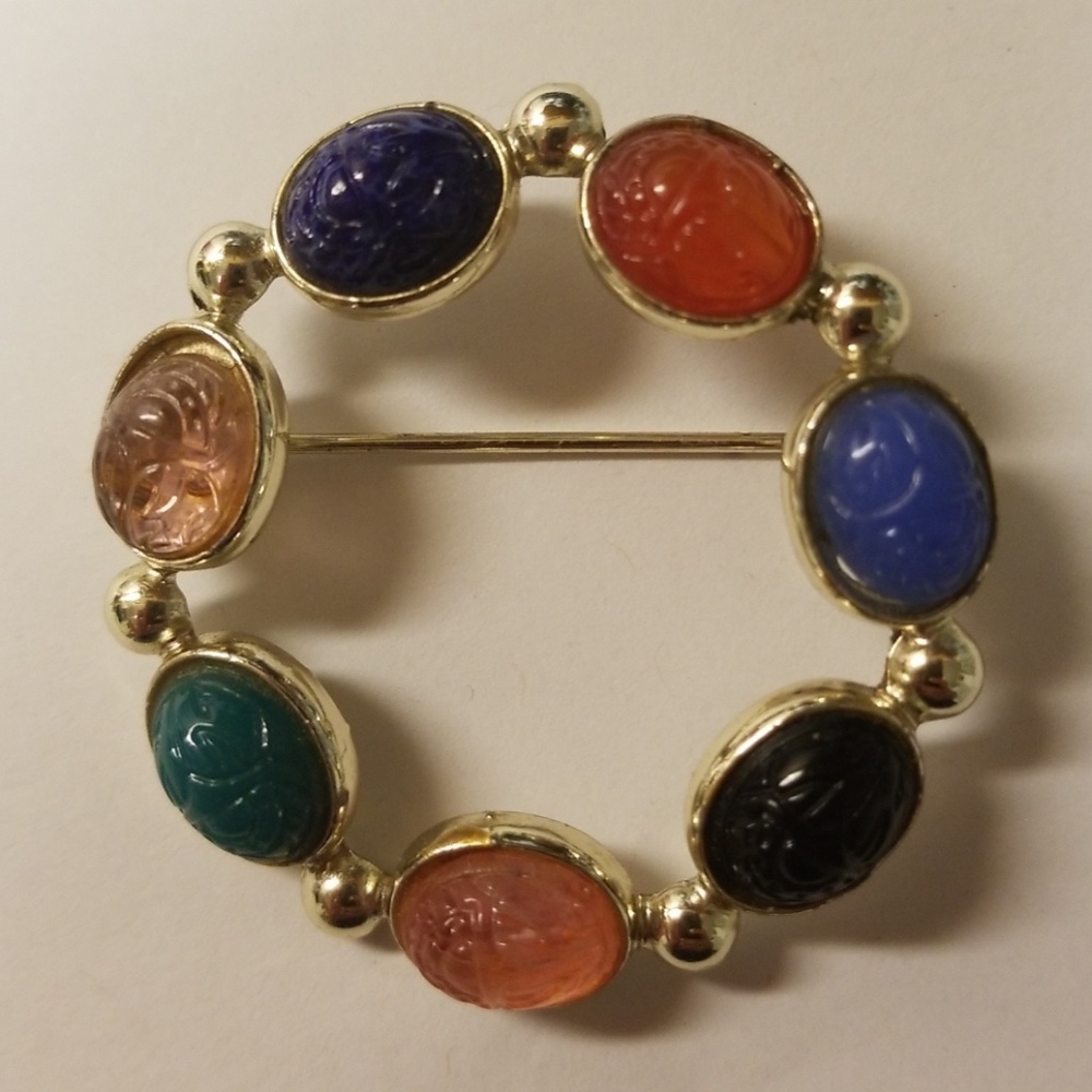 Vintage 1950s Scarab Pin